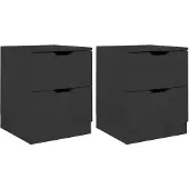 vidaXL Nachtkastjes 2 st 40x40x50 cm bewerkt hout zwart