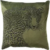 Dutch decor - SIMBA - Sierkussen met dierenprint 45x45 cm Chive - groen