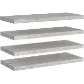 vidaXL Wandschappen zwevend 4 st 80x23,5x3,8 cm MDF betongrijs