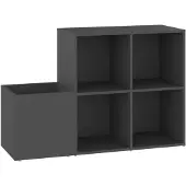 vidaXL Opbergkast 105x35,5x70 cm bewerkt hout grijs