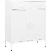 vidaXL Opbergkast 80x35x101,5 cm staal wit
