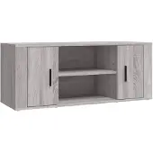 vidaXL Tv-meubel 100x35x40 cm bewerkt hout grijs sonoma eikenkleurig