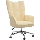 vidaXL Relaxstoel fluweel crèmewit