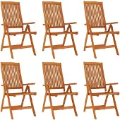 vidaXL Tuinstoelen 6 st inklapbaar massief eucalyptushout