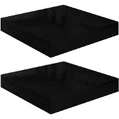 vidaXL Wandschappen zwevend 2 st 23x23,5x3,8 cm MDF hoogglans zwart
