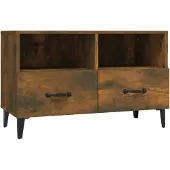 vidaXL Tv-meubel 80x36x50 cm bewerkt hout gerookt eikenkleurig