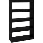 vidaXL Boekenkast/kamerscherm 80x30x135,5 cm massief grenenhout zwart