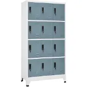 vidaXL Lockerkast 90x45x180 cm staal lichtgrijs en donkergrijs