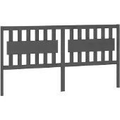 vidaXL Hoofdbord 185,5x4x100 cm massief grenenhout grijs
