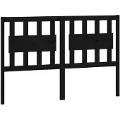 vidaXL Hoofdbord 125,5x4x100 cm massief grenenhout zwart