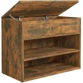 vidaXL Schoenenbank 60x30x45 cm bewerkt hout gerookt eikenkleurig