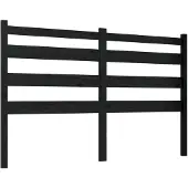 vidaXL Hoofdbord 206x4x100 cm massief grenenhout zwart