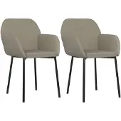 vidaXL Eetkamerstoelen 2 st fluweel lichtgrijs