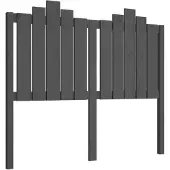 vidaXL Hoofdbord 126x4x110 cm massief grenenhout grijs