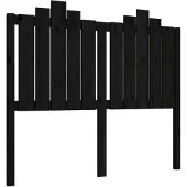 vidaXL Hoofdbord 126x6x110 cm massief grenenhout zwart