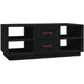 vidaXL Salontafel zwart, 100x50x41 cm, massief grenenhout