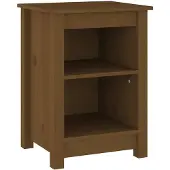 vidaXL Nachtkastje 40x35x55 cm massief grenenhout honingbruin