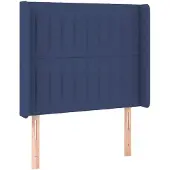 vidaXL Hoofdbord met randen 103x16x118/128 cm stof blauw