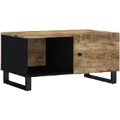 vidaXL Salontafel 80x50x40 cm, massief mangohout en houtvezel