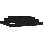 vidaXL Plantenbak 110x110x27 cm massief grenenhout zwart