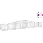 vidaXL Gabionen met boogvorm, 10 stuks, 400x50x40/60 cm, verzinkt staal