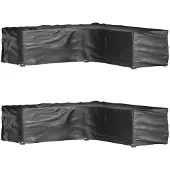 vidaXL Tuinmeubelhoezen L-vormig 2 st 16 oogjes 285x285x70 cm