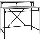vidaXL Bureau 100x50x90 cm bewerkt hout en ijzer grijs sonoma eiken