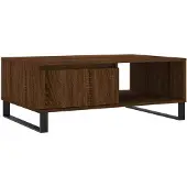 vidaXL Salontafel 90x60x35 cm bewerkt hout bruin eikenkleur