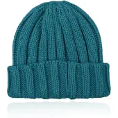 LGT JWLS Grofgebreide Dames Beanie met Omslagrand - Petrol