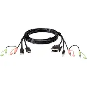 Aten 1.8M USB HDMI to DVI-D KVM Cable with Audio - 1,8 m - Zwart - HDMI Type A (Standard) - DVI-D - Mannelijk - Mannelijk