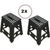 Benson Opvouwbare Kruk 120KG Zwart/Wit - 2 Stuks