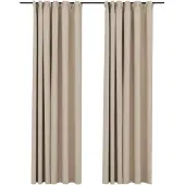 vidaXL Gordijnen linnen-look verduisterend haken 2 st 140x245 cm beige