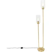 QAZQA Art Deco vloerlamp goud met glas 2-lichts - Laura