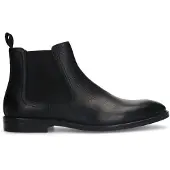 Manfield Zwarte leren chelsea boots | Maat 47