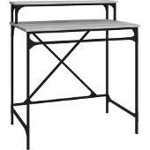 vidaXL Bureau 80x50x90 cm bewerkt hout en ijzer grijs sonoma eiken