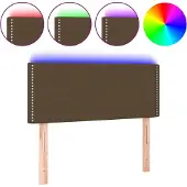 vidaXL Hoofdbord LED 100x5x78/88 cm stof donkerbruin