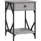 vidaXL Nachtkastje 40x42x60 cm bewerkt hout grijs sonoma eikenkleurig