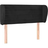 vidaXL Hoofdbord met randen 83x23x78/88 cm fluweel zwart