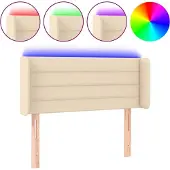 vidaXL Hoofdbord LED 83x16x78/88 cm stof crèmekleurig