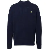 Lyle & Scott Heren Truien & Vesten Shaker Stitch Mock Neck Jumper - Blauw - Maat M