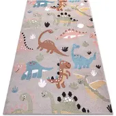 Rugsx Tapijt FUN Dino voor kinderen dinosaurussen beige 80x150 cm