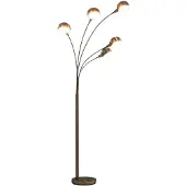 Möbelando vidaXL Staande lamp, 200 cm, 5x E14 fitting, zilverkleurig