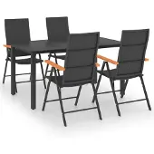vidaXL 5-delige tuinset, zwart en bruin