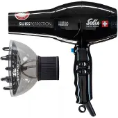 Solis Swiss Perfection 440 Föhn - Haardroger Zwart + Superflex Softstyler