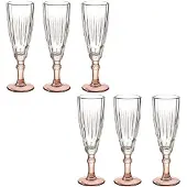 Vivalto Luxe Exotic Collection Champagneglazen set 12x stuks op brons voet 170 ml - Champagneglazen