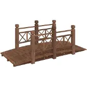vidaXL Tuinbrug met leuningen 150x67x56 cm massief vurenhout