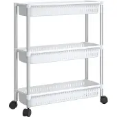 vidaXL Opbergtrolley 3 laags aluminium zilverkleurig en wit