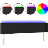 vidaXL Hoofdbord LED 183x16x78/88 cm kunstleer zwart