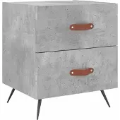 vidaXL Nachtkastje 40x35x47,5 cm bewerkt hout betongrijs