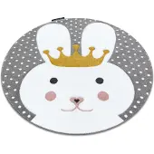 Rugsx Tapijt PETIT BUNNY KONIJNTJE KONIJN ROND grijskleuring cirkel 140 cm
